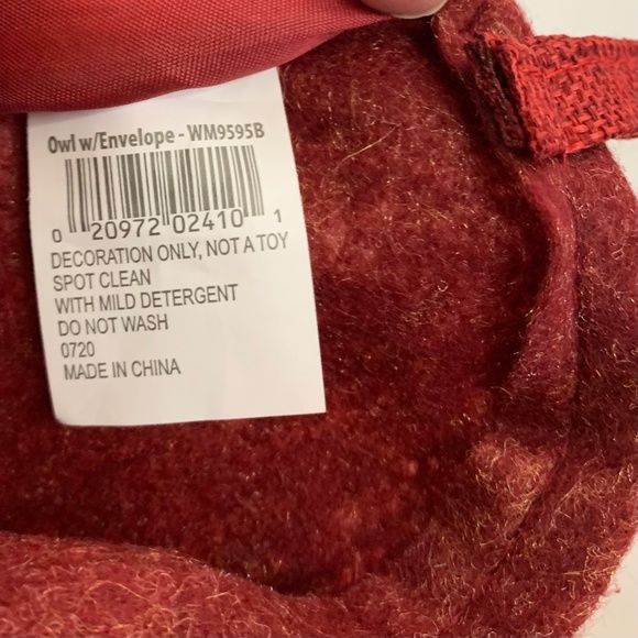 OWL Rustic Christmas Holiday Stocking Sherpa Fuzzy in red green cabincore animal - Picture 11 of 16